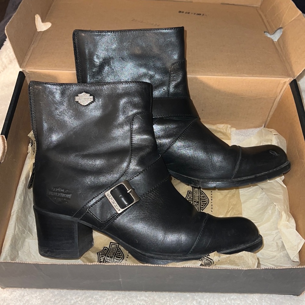 Harley Davidson Audrey Black Zip Boots